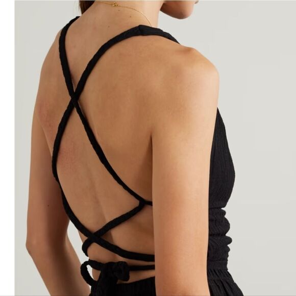 726 NWT FAITHFULL THE BRAND DIONE TOP BLACK SIZE US 2 / XS - Picture 2 of 7